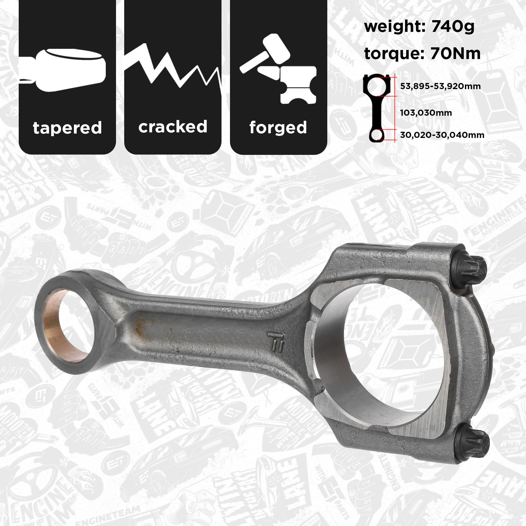 Шатун поршня двигуна Engitech ENT072023 ціна, від 81.27 USD